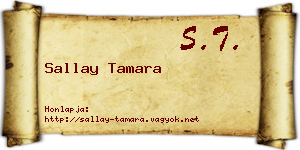 Sallay Tamara névjegykártya